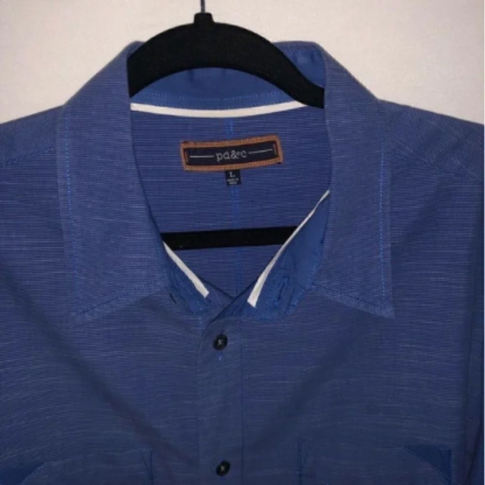 PD&C Blue Button Down Shirt - Picture 3 of 6